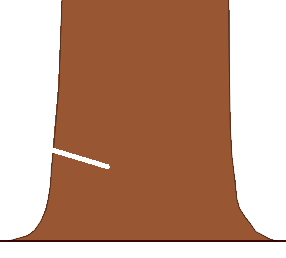 斜め下に下がった下切り